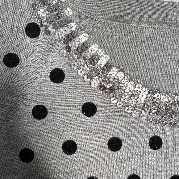 Weekend Max Mara Polka Dot Sequin Collar Sweater Women’s Size Medium - Picture 3 of 5